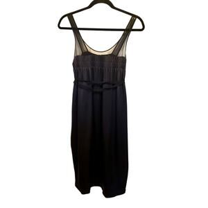 Vince Black Silk Dress XS Pleats Shift Mini LBD Chiffon Straps